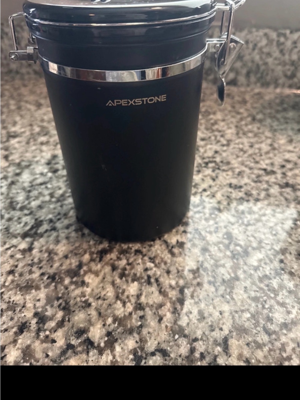 Black Airtight Coffee Canister with Clamp Lid